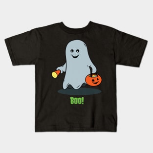 Cute Kid's - The Boo Crew - Cartoon Monsters - Trick or Treat - Gus the Ghost Kids T-Shirt